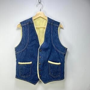 Vintage Big Smith Denim Sherpa Vest Large fits medium